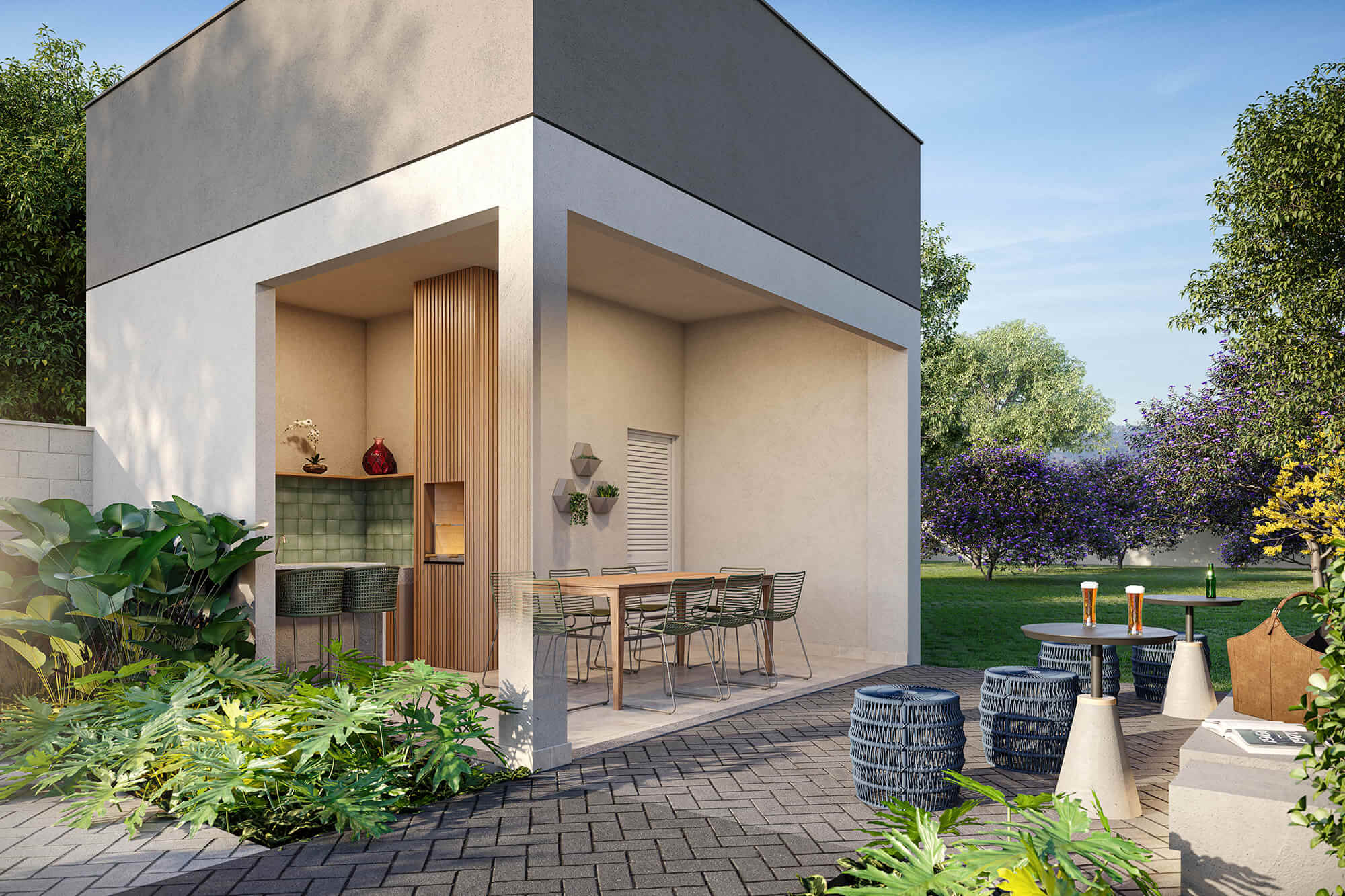 Área de churrasqueira com gourmet