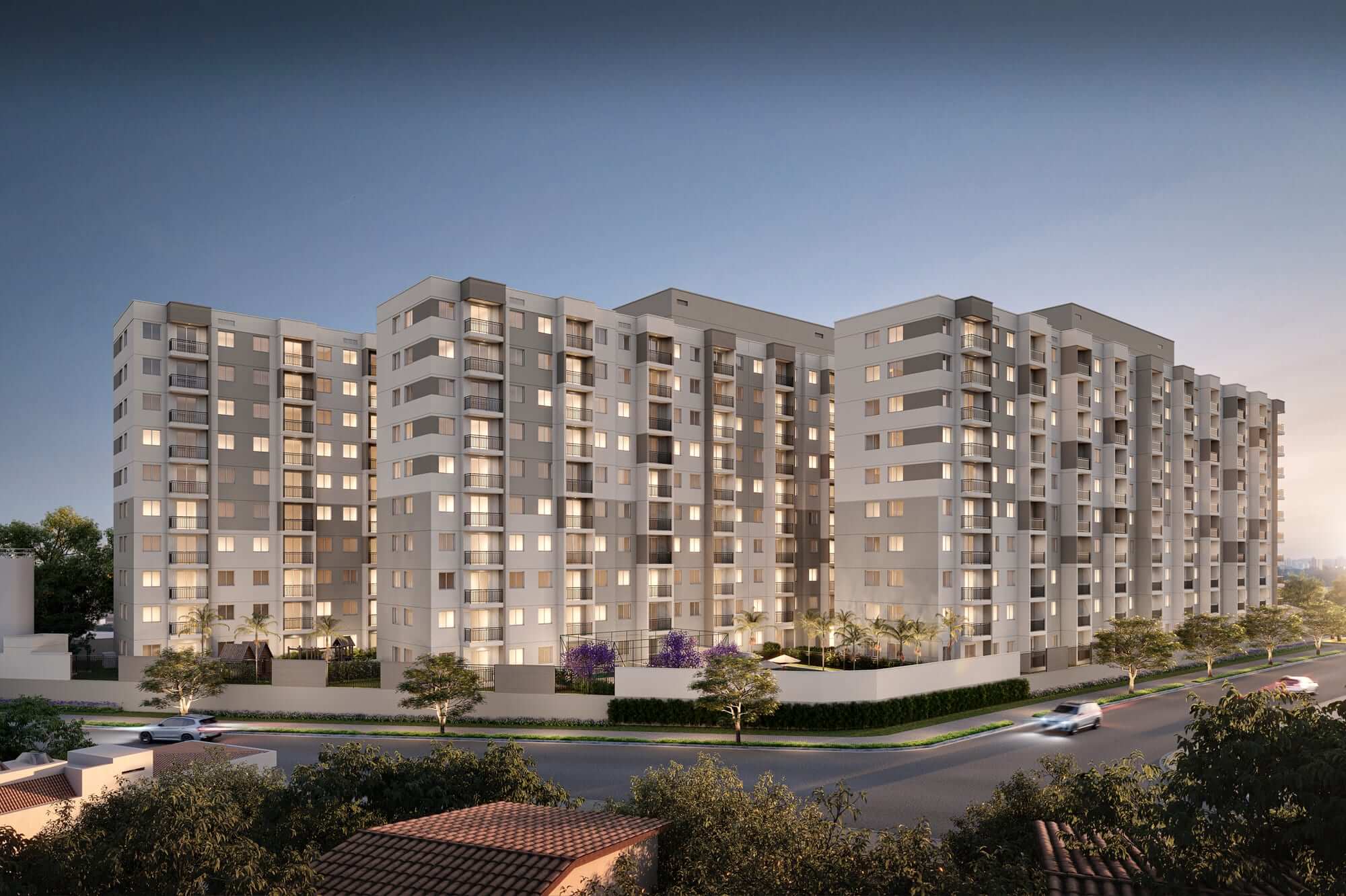 Fachada do edifício à noite